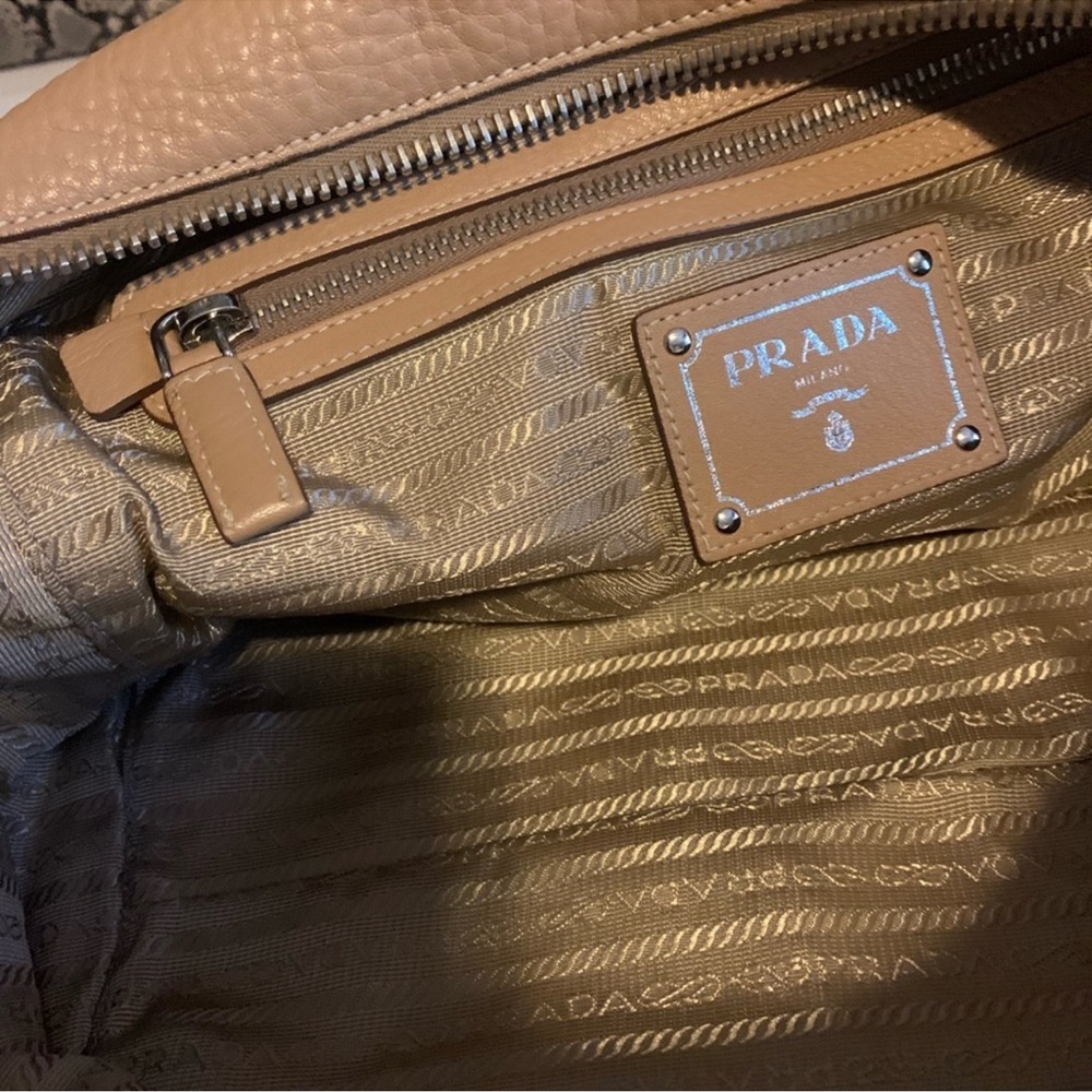 PRADA Vitello Daino Embossed Logo Bowler Shoulder Bag - Picture 9 of 16